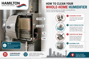 Humidifier cleaning tips Hamilton homeowners use to maintain whole-home humidifiers