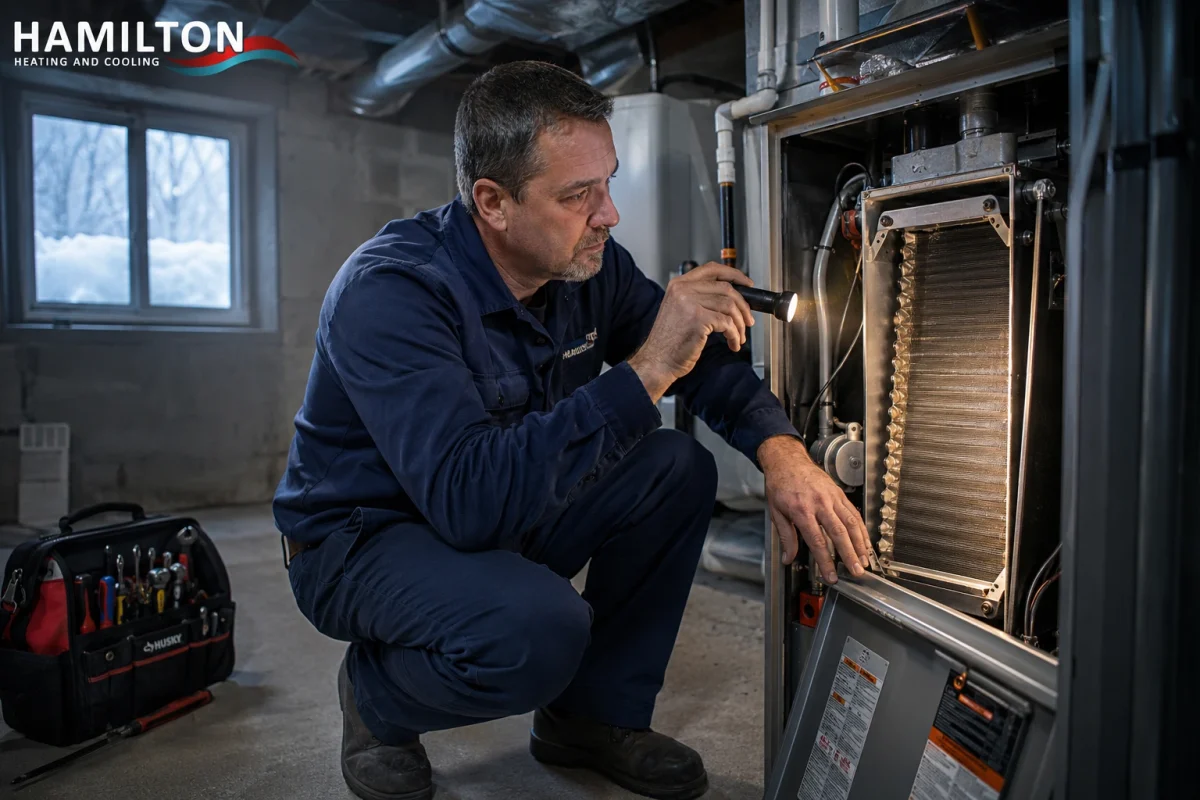 HVAC maintenance tips infographic for Hamilton, Ontario homeowners