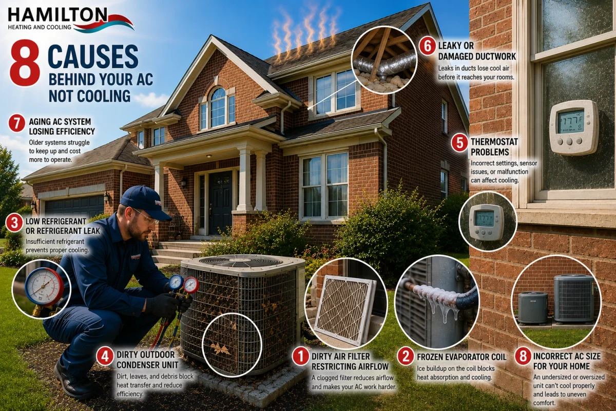 AC Not Cooling 8 Causes Hamilton Homeowners Must Know (2026 Diagnostic Guide)