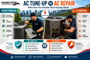 decide between an AC tune-up vs AC repair for your Hamilton home, you're asking exactly the right question — and the answer depends on what your system is actually telling you.