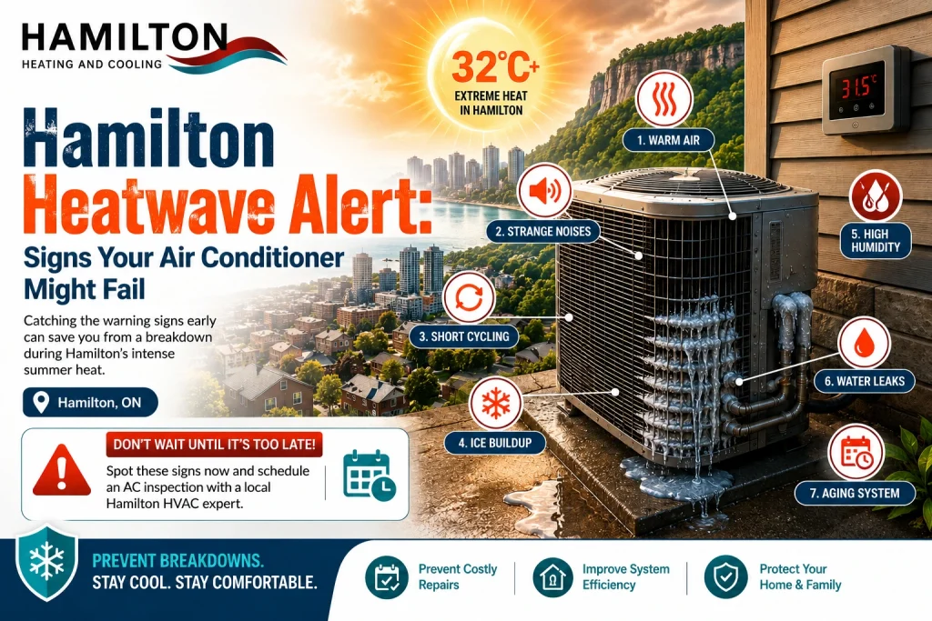 Recognizing air conditioner failure signs in Hamilton before summer heat peaks can mean the difference between a quick $150 repair and a $2,000 emergency call during a 32°C heatwave.