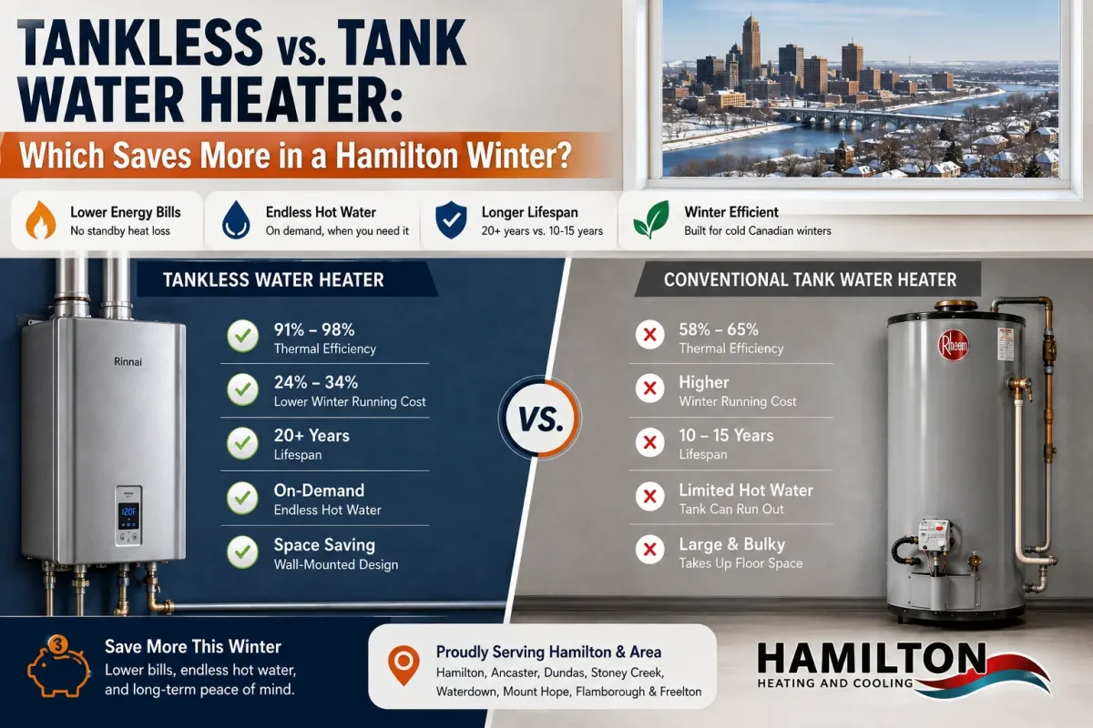 Tankless vs. Tank Water Heater: Which Saves More in a Hamilton Winter