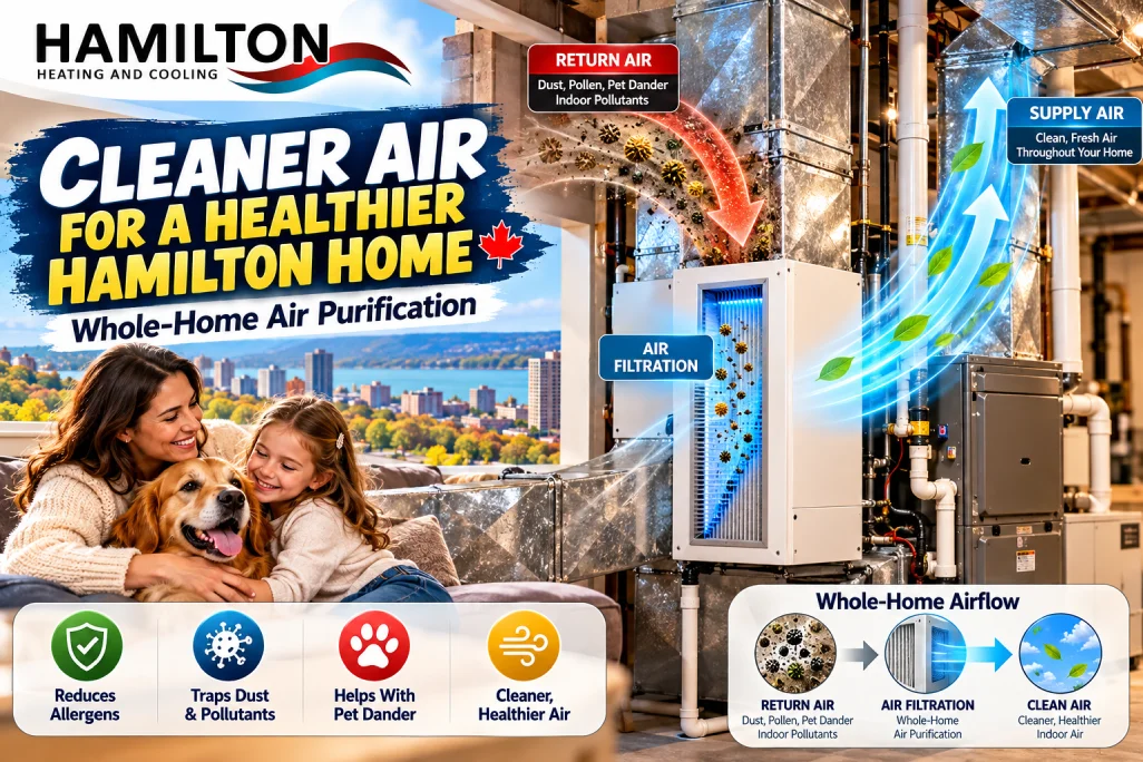 Whole-home air purification system in a Hamilton, Ontario home